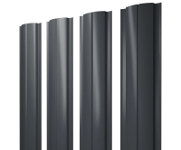 Евроштакетник двусторонний Полукруглый 0,35x110 мм серый RAL 7024 1м