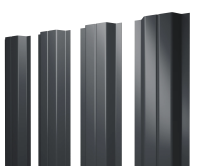 Евроштакетник двусторонний П-образный 0,35x110 мм серый RAL 7024 1м